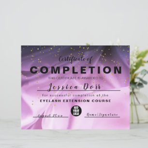 Modern pink and purple Certificate of Completion