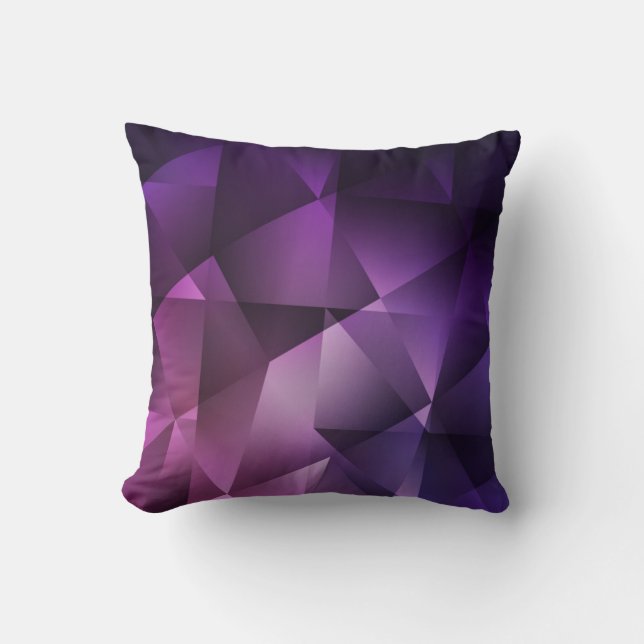 Modern pink and purple polygonal seamless pattern cushion (Front)
