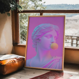 Modern Pink and Purple Pop Art Venus Poster