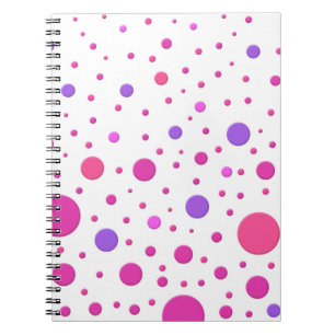 Modern Pink and Purple Random Circles Notebook