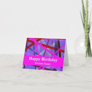 Modern Pink and Purple Shades Geometric Abstract Card