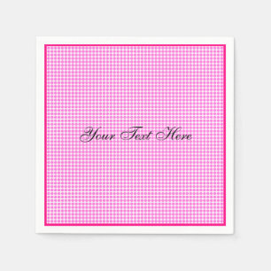 Modern Pink and White Polka Dot Customised Napkin