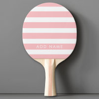 Modern Pink and White Striped Pattern Custom Name