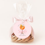 Modern Pink Aperol Spritz Bridal Shower Classic Round Sticker<br><div class="desc">Modern Pink Aperol Spritz Bridal Shower Classic Round Sticker</div>