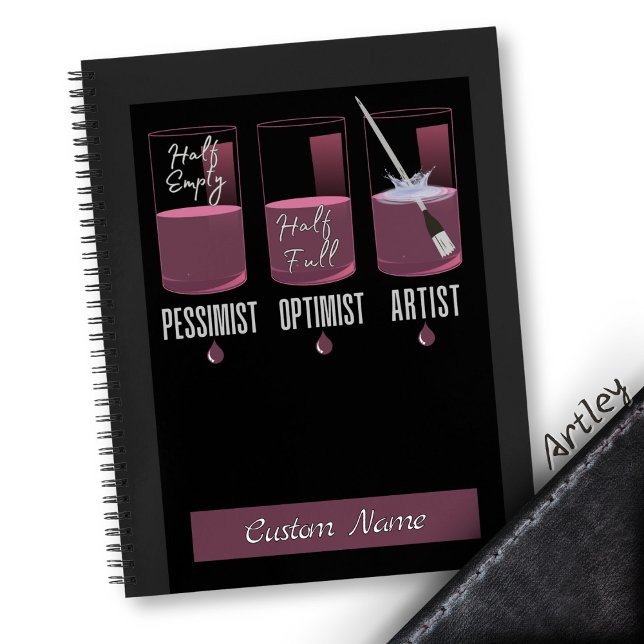 Modern Pink Artist Pessimist Optimist Sketchbook Notebook (Creator Uploaded)