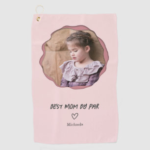 Modern Pink Best Mum by Par Photo Golf Towel