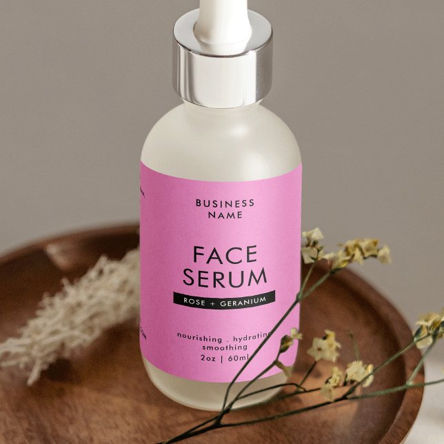 Modern Pink & Black 2 OZ Dropper Bottle Label (Modern Pink & Black 2 OZ Dropper Bottle Label *verify size to ensure a god fit*)