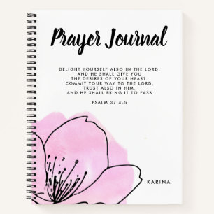 Modern Pink & Black Large Personalised Prayer Notebook