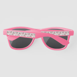Modern Pink Black Lions Boho Rainbows Sunglasses