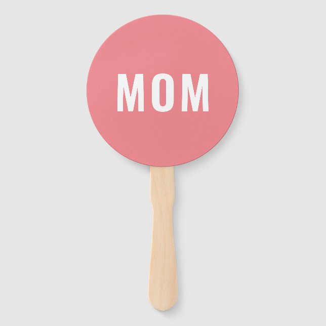 Modern Pink Blue Baby Shower Game Hand Fan: Mum or Hand Fan (Front)
