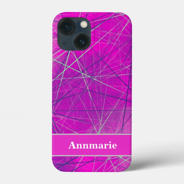 Modern Pink, Blue & Gray Geometric Abstract Case-Mate iPhone Case (Back)