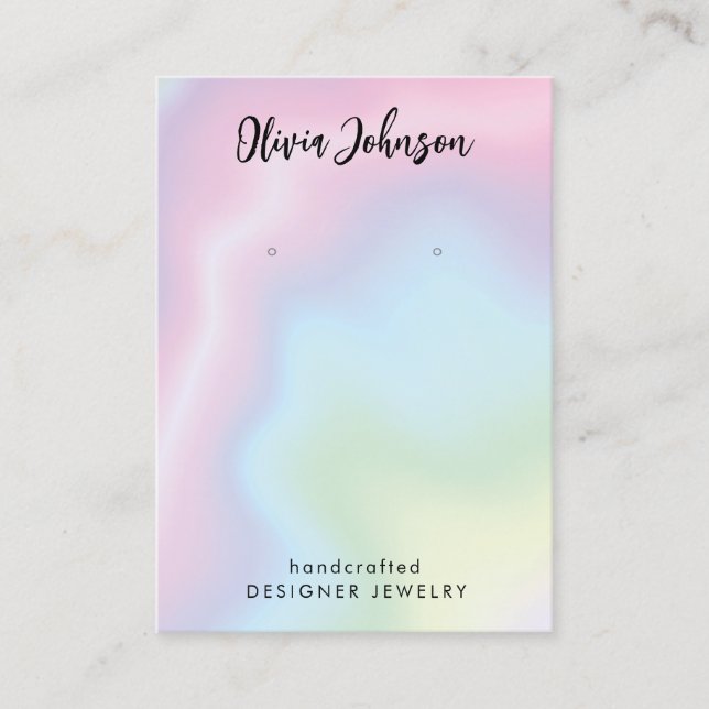 Modern Pink Blue Green Jewellery Earring Display  Business Card (Front)