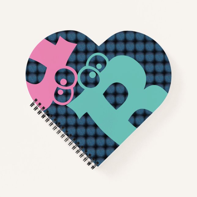 MODERN PINK BLUE Light Teal CUTE  NOTEBOOK (Front)