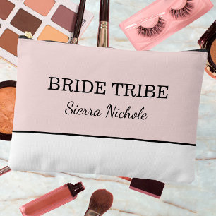 Modern Pink Blush Bride Tribe Accessory Pouch