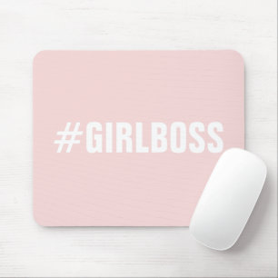 Modern pink blush girl boss typography mouse pad