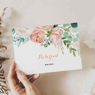 Modern Pink Blush Tropical Floral Reserved Sign