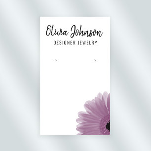 Modern Pink Boho Floral Jewellery Earring Display  Business Card