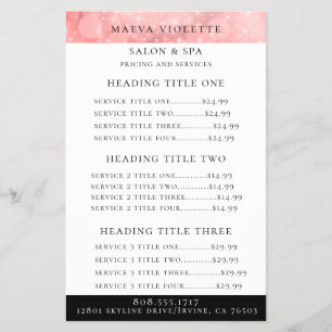 Modern Pink Bokeh Business Service/Pricing Flyer