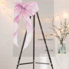 Modern Pink Bow Baby Shower Welcome
