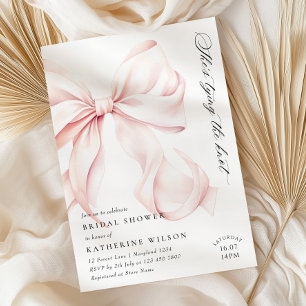 Modern Pink Bow Bridal Shower Invitation