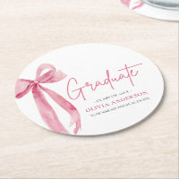Modern Pink Bow Coquette Graduate Graduation