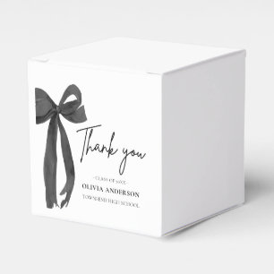 Modern Pink Bow Coquette Thank you Graduation Favour Box