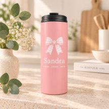 Modern Pink Bow Name Inspiring Quote
