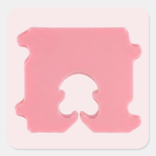 Modern Pink Bread Clip Geometric Silhouette Square Sticker (Front)