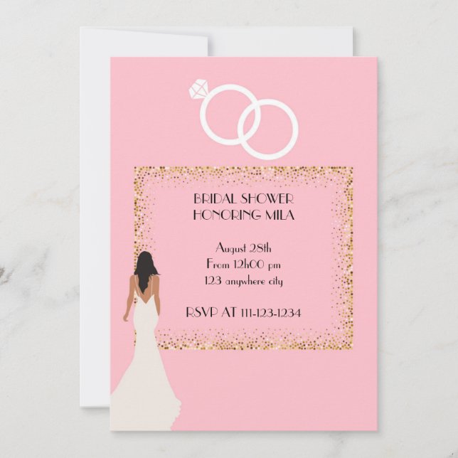 modern pink bridal shower invitation (Front)