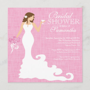 Modern Pink Bride Wine Bridal Shower Invitation