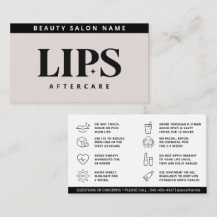 Modern Pink Brows Aftercare PMU Brow Instructions Business Card