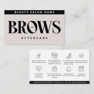 Modern Pink Brows Aftercare PMU Brow Instructions Business Card