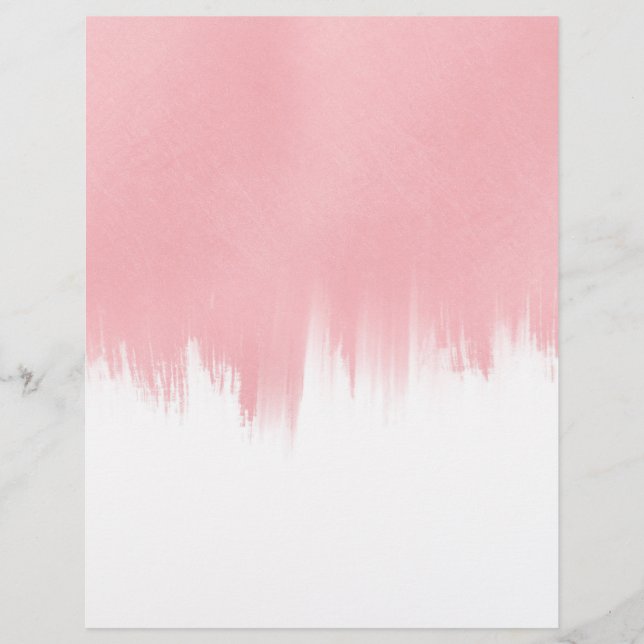 Modern Pink Brush strokes white Design Custom Letterhead (Front)