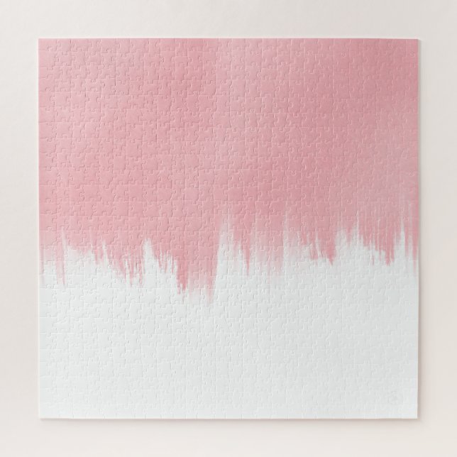 Modern Pink Brush strokes white Design Jigsaw Puzzle (Vertical)
