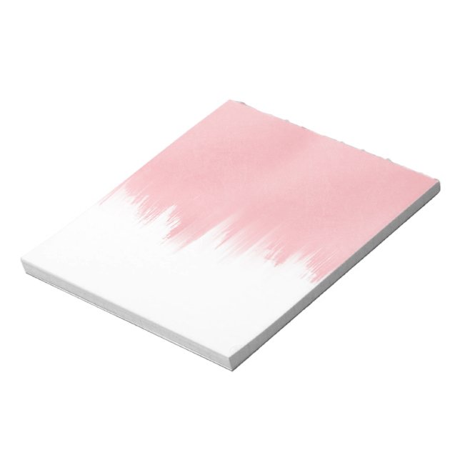 Modern Pink Brush strokes white Design Notepad (Rotated)