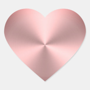 Modern Pink Brushed Metal Look   Radial Heart Sticker