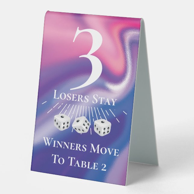 Modern Pink Bunco Dice Table Three Card Table (Front)