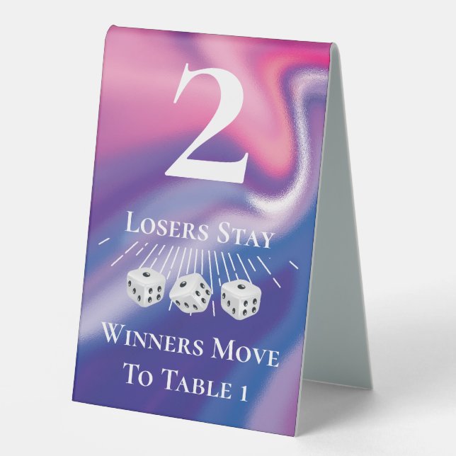 Modern Pink Bunco Dice Table Two Card Table (Front)