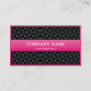 Modern Pink Business Card w/ Damask