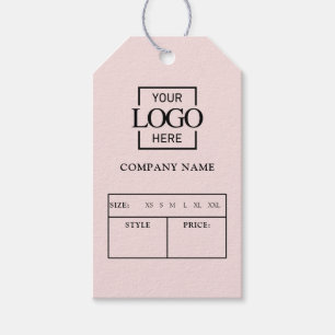 Modern Pink Business Logo Clothing Price Hang Tag