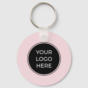 Modern Pink Business QR Code Key Ring