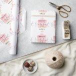 Modern Pink Cake Pattern Name Happy 21st Birthday  Wrapping Paper<br><div class="desc">Modern Pink Cake Pattern Name Happy 21st Birthday. For a truly personal touch,  add your recipient’s name. Twenty First is centred in a set handwriting style script,  overlaid onto a pretty pastel pink cake to the background on a gold stand and a flower on top.</div>