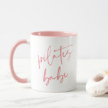 Modern Pink Calligraphy Workout Gym Pilates Babe Mug<br><div class="desc">Cute Pink Pilates Babe mug for coffee or tea. Buy one for you or as a Pilates Gift for a Pilates Instructor or Pilates Fan. Modern Pilates mug with modern handwritten calligraphy script and your name of choice. Colours of all text elements can be changed if you like!</div>