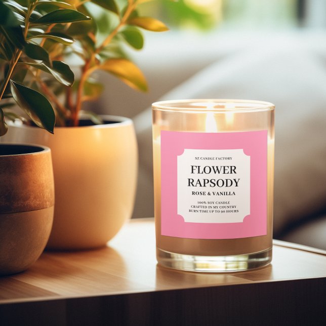 Modern Pink Candle Product Label (Creator Uploaded)