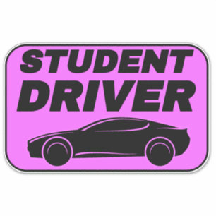 Modern Pink Car Sticker for New Student Driver