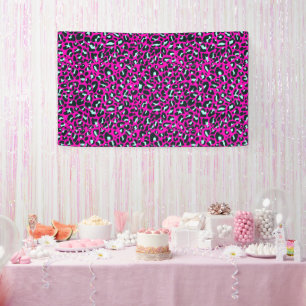 Modern Pink Cheetah Leopard Animal Print Banner