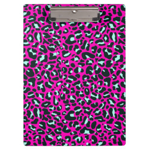 Modern Pink Cheetah Leopard Animal Print Clipboard