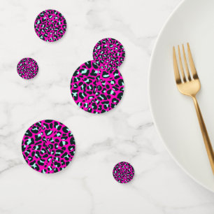 Modern Pink Cheetah Leopard Animal Print Confetti