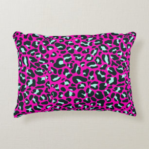 Modern Pink Cheetah Leopard Animal Print Decorative Cushion
