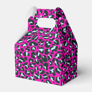 Modern Pink Cheetah Leopard Animal Print Favour Box